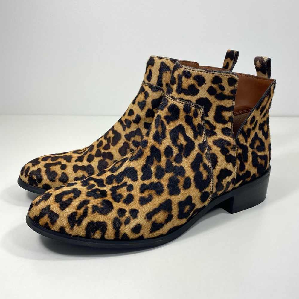 Franco Sarto Bernie 2 Leopard Animal Print Calf
Hair Leather Ankle Boots 9